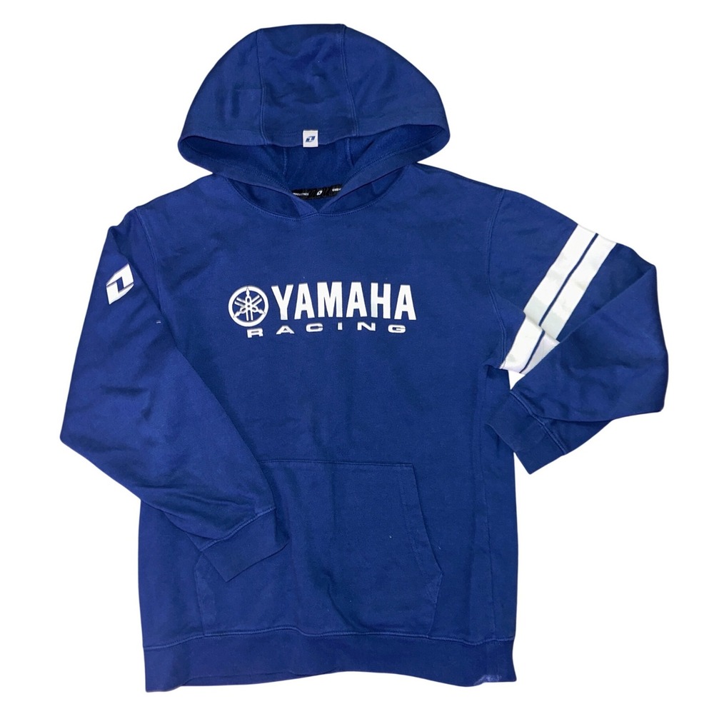 One Industries Yamaha Racing Hoodie Kids XL Blue Motocross Sweatshirt Striped